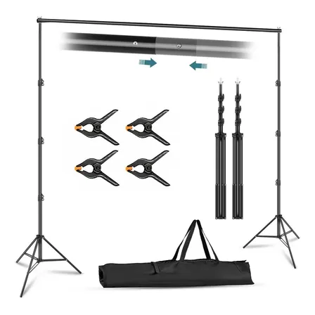 Suporte Fundo Infinito Fotográfico 3m Com Bolsa + 4 Grampos