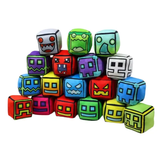 Peluche Cubo Geometría Cojin Plush Geometry Dash Cube