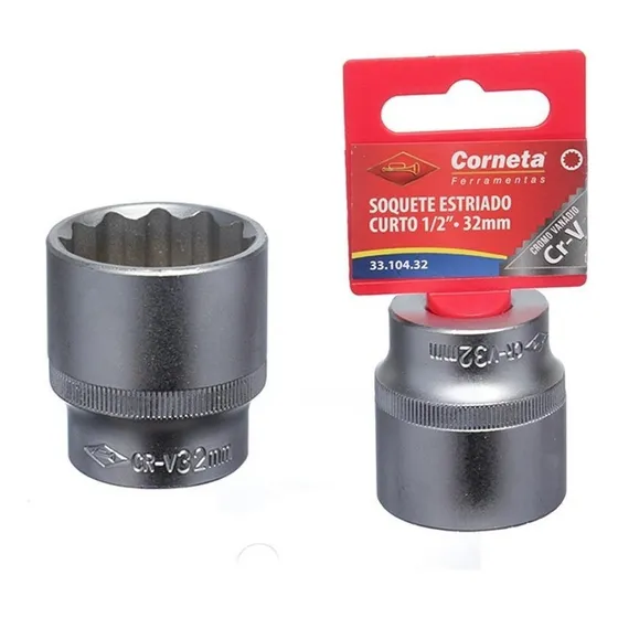 Soquete Cachimbo Pito 1/2x32mm Sextavado Ou Estriado Corneta