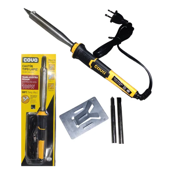 Cautin Profesional 100w 110v Con Base Y Puntas Covo
