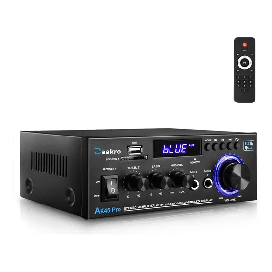 Receptor Amplificador De Áudio Doméstico Daakro Ak45 Pro Blu