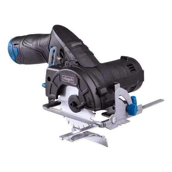 Mini Sierra Circular Inalámbrica 3 3/8" 12V 85mm 2 Baterías Cargador Disco 4500RPM - Scheppach