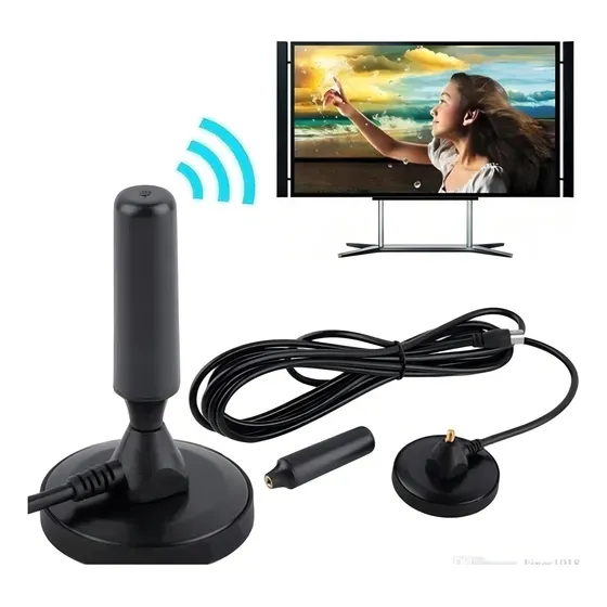Antena Hdtv Digital Amplificada Tv Digital (interna/externa) Prova Agua Cabo 5m Sinal Forte