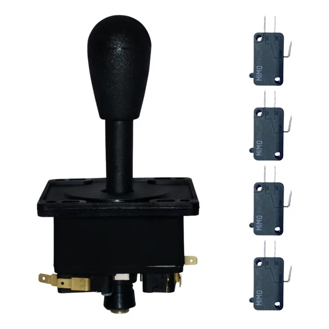 Controle Fliperama Comando Joystick Manche Com Micro Preto