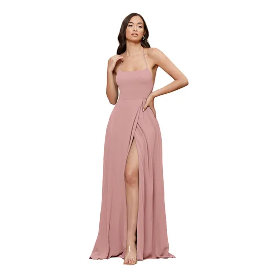 Vestido De Tirantes De Espalda Abierta Con Tira Cruzada