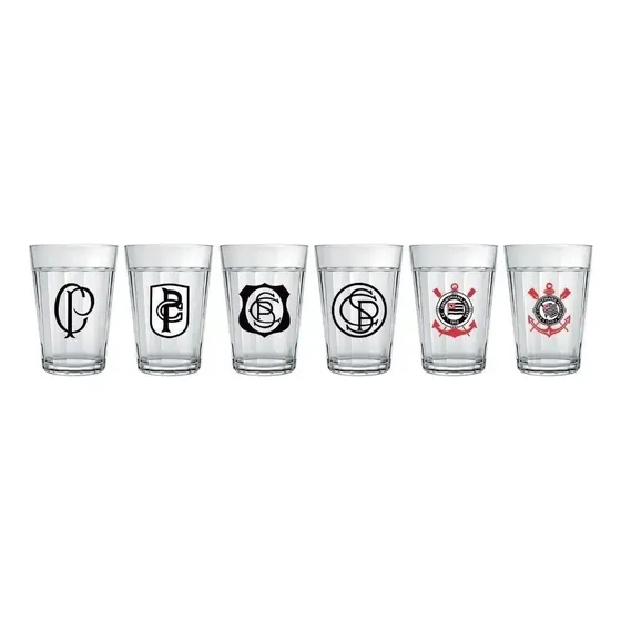 Copo Do Corinthians Americano Jogo De Copos Cerveja 6 Unid
