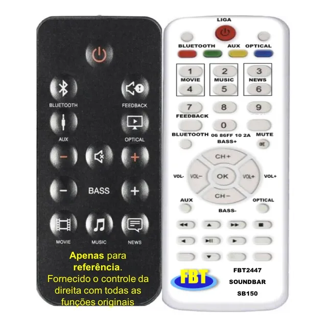 Jbl Cinema Sb150 Controle Compatível Fbt2447