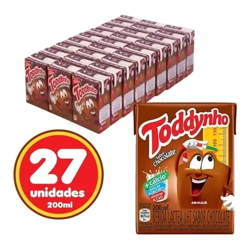 Bebida Láctea Uht Chocolate Toddynho 200ml Fardo 27 Unidades