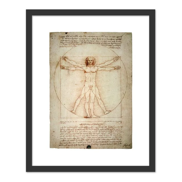 Cuadro El Hombre De Vitruvio Leonardo Da Vinci 44x54 M Y C