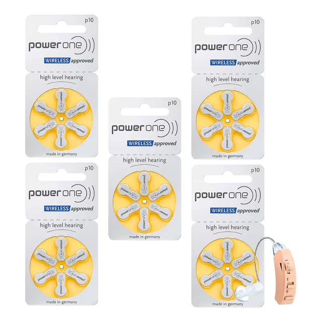 Power One 5 Paquetes C/ 6 Piezas # 10 Pila Auditiva Pr70 
