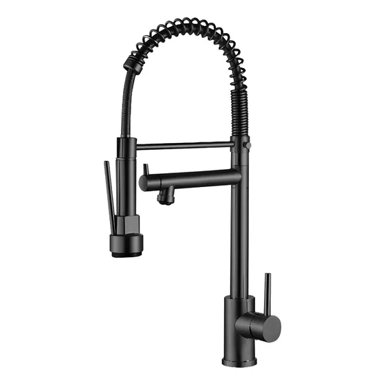 Grifo Monomando Flexible Para Fregadero De Cocina Negro