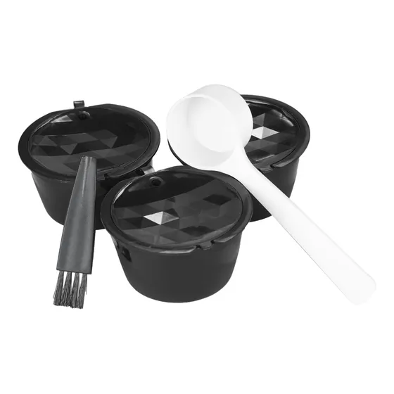 Juego De Cápsulas De Café Reutilizables De 3 Piezas Con Cuch