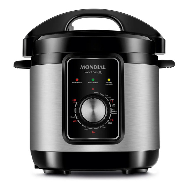 Panela De Pressão Elétrica 3l Mondial 700w - Pe-47-3l-i Preto 127v 60hz Panela De Pressão Elétrica 3l Mondial 700w - Pe-47-3l-i Preto 127v 60hz