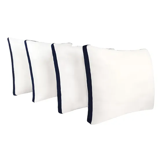 4 Almohada Premium Extra Confort Hotelera Fresca Azul