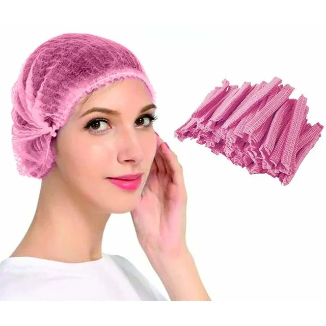Gorros Desechables Rosados 100und Plisados. Tienda Física 