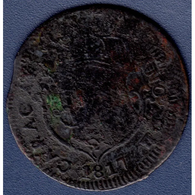Moneda De 1/4 De Real De 1817 G Provincia Caracas Cuartillo