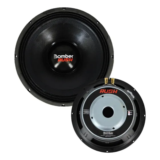 Alto falante Woofer Bomber Rush 2.0k 12POL 1000 Watts Rms 4 Ohms Bomber Cor Preto