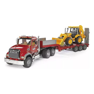Camión Mack De Carga Con Retroexcavadora Jcb Bruder 2813 Camión Mack De Carga Con Retroexcavadora Jcb Bruder 2813