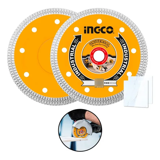 Disco Diamantado Corte 4½'' Ingco Amoladora Cerámica Azulejo Color Naranja claro