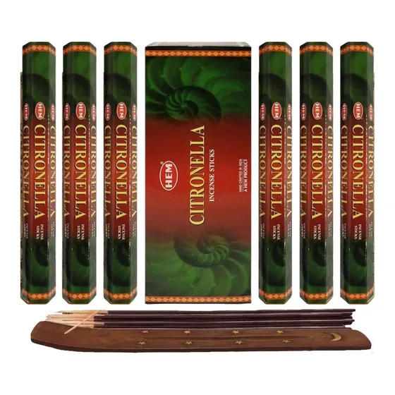 Incienso Hem Mayoreo 120 Varas C/portaincienso Aromas Fragancia Citronela