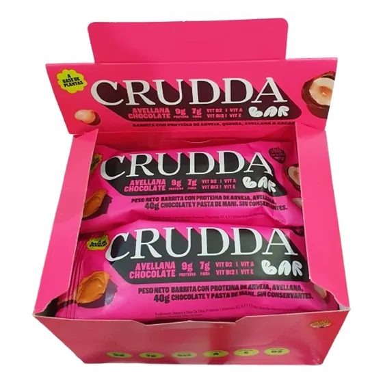 X Caja Barra Crudda Bar Avellana Chocolate Sin Tacc