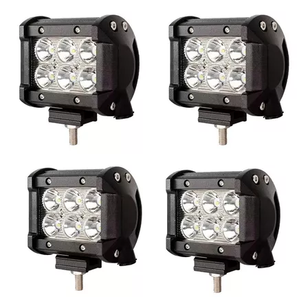 Kit 4 Faros Barra 6 Leds Luz Auxiliar Accesorio Camioneta 