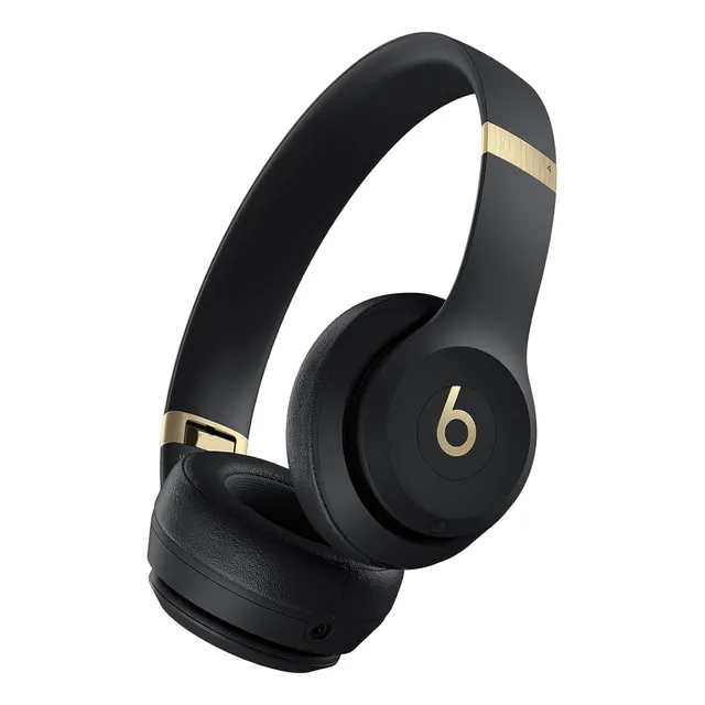 Audífonos Beats Solo 4 Wireless On Ear Bt Color Negro Y Dorado