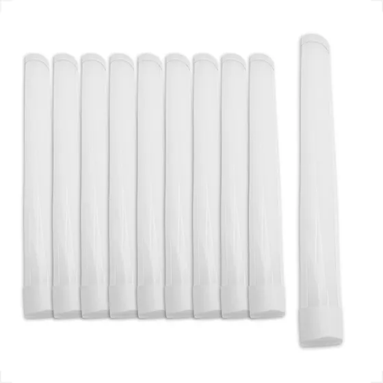 Kit 10 Luminária Tubular Led Slim 1m 40w Branco Frio Teto