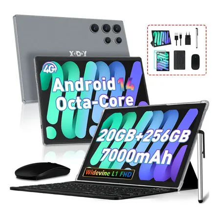 Tablet Xgody K10 Android 14 Dual Sim 4g Lte 20gb 256gb Expansión 1tb 5g Wifi 7000 Mah Octa-core T606 10.1'' Hd Pantalla... Gris