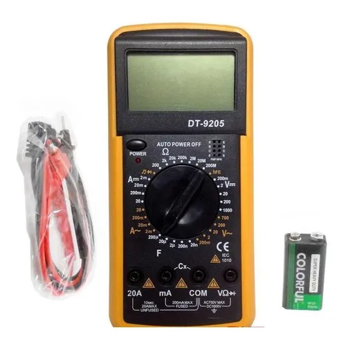 Tester Multimetro Capacimetro Pantalla Digital Dt-9205