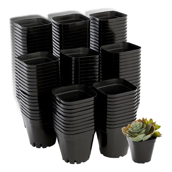 100 Piezas Maceta 3 Pulgadas Negras Flexibles Matec Plastico