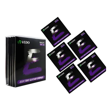 Kit 5 Encordoamentos Guitarra Elétrica Vedo Cordas Reposição