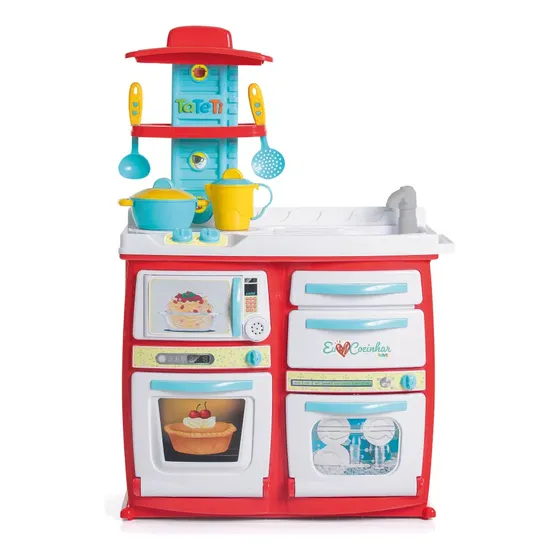 Tateti Cozinha Buona Vermelha Brinquedo Infantil Divertido