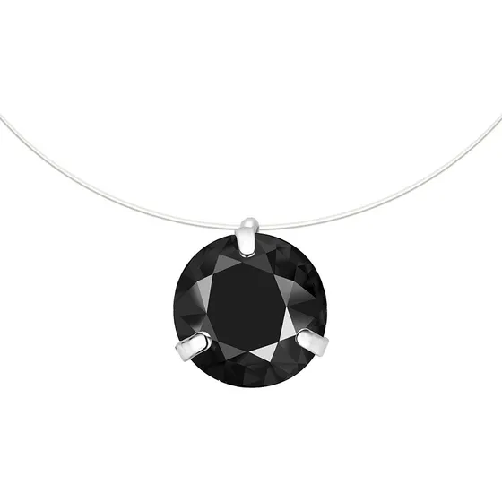 Collar De Hilo Invisible Con Cristal Tipo Diamante