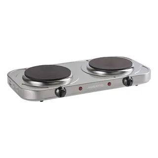 Fogão cooktop elétrica Agratto 2000W FM aço inoxidável 2 kW Prateado