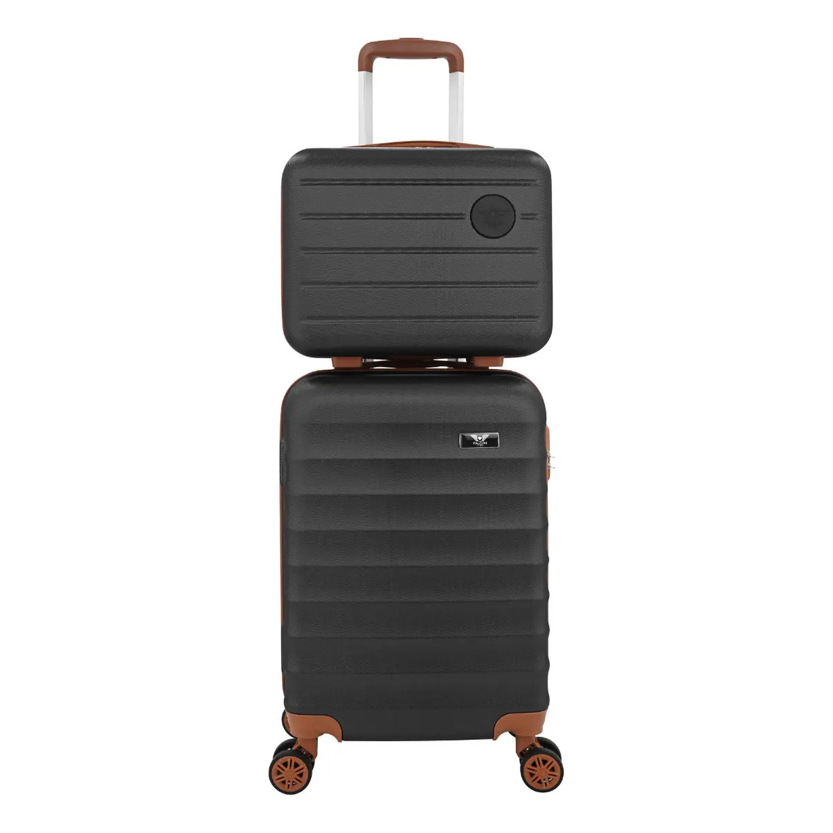 Kit Mala De Viagem Bordo Mão Pequena 10kg Abs Cadeado 360 Cor Preto