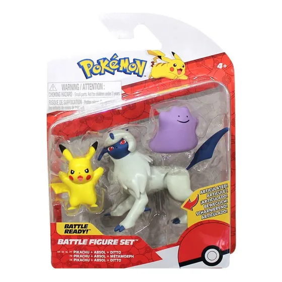 Pack Figuras Original De Pokemon, Pikachu + Absol + Ditto