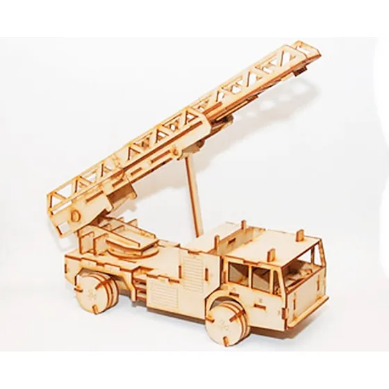 Rompecabezas Maqueta Para Armar 3d  Madera Camion Bombero