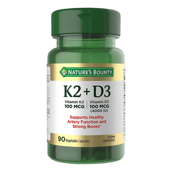 Vitamina K2 100 Mcg + D3 4000 Iu Nature Bounty 90 Cápsulas