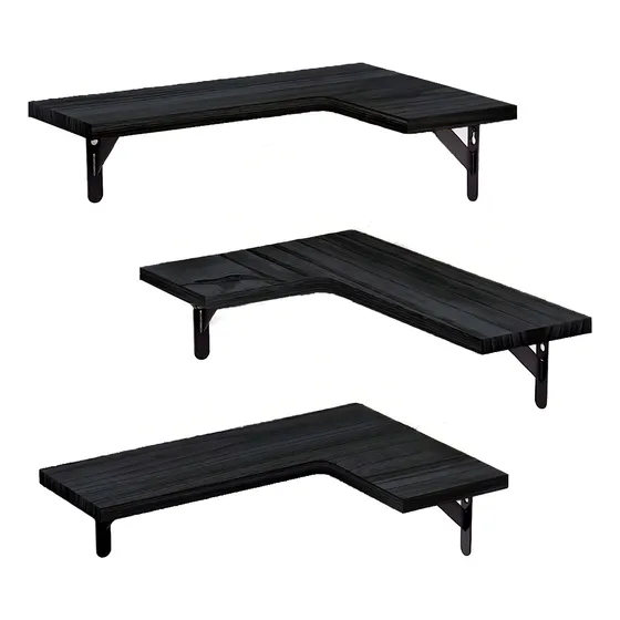 Set Kitul 3 Repisa Estante Minimalista Esquinera Flotante Moderna Color Negro