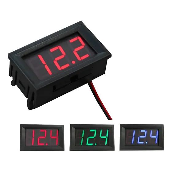Voltimetro Medidor Digital Universal Lcd 5-120v Dc 2 Cables