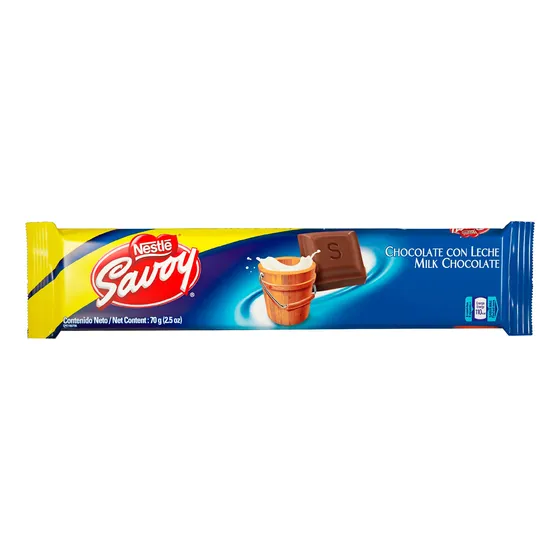 Chocolate Con Leche Savoy 70gr 2 Unds