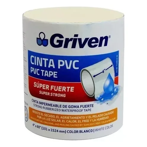 Cinta Impermeable Flex Adhesiva Blanca 4 Pulgx1.5 Mts Griven