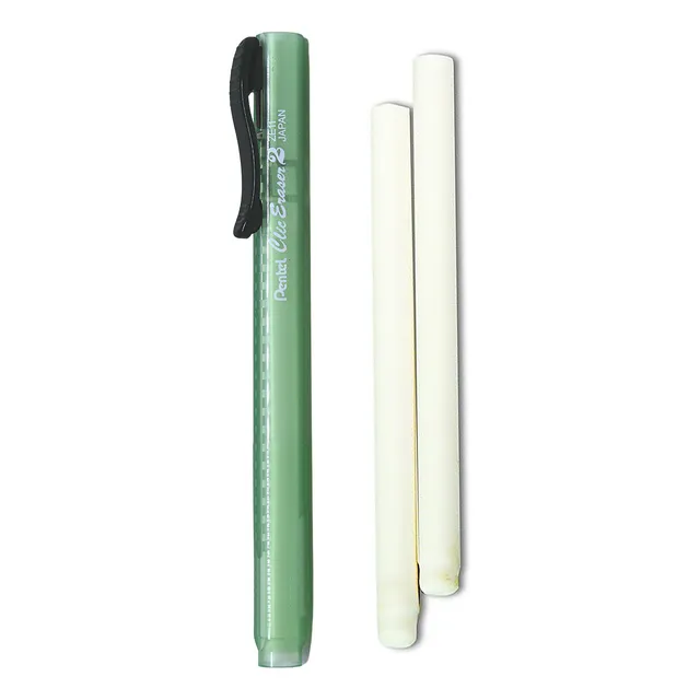 Caneta Borracha Retrátil Pentel Clic Eraser Verde Com Refil