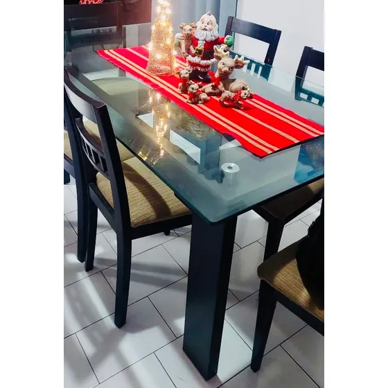 Juego De Comedor 6 Puestos Vidrio Biselado Wenge