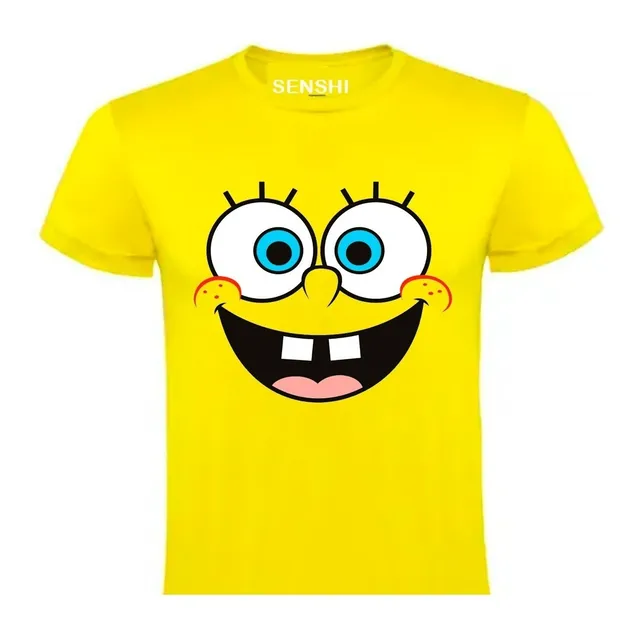 Polera Cara De Bob Esponja Estampada En Dtf Cod 004