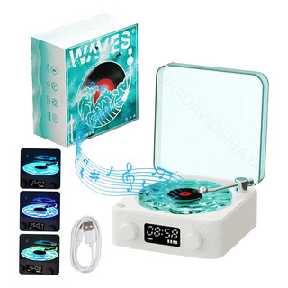 Bluetooth Bocina Retro Vinilo Discos Con Ligh Y Blanco Ruido Bluetooth Bocina Retro Vinilo Discos Con Ligh Y Blanco Ruido