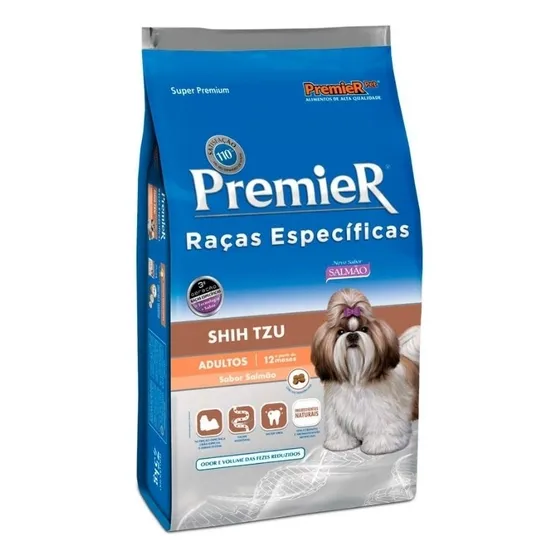 Ração Premier Cães Adultos Raças Específicas Shih Tzu sabor Salmão 2,5kg
