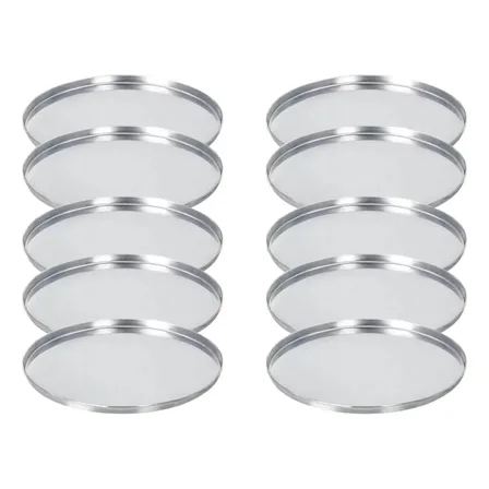 Kit 10 Formas Pizza 35 Cm Alumínio Borda Reforçada Prateado