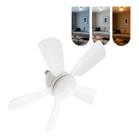 Ventilador de Teto Kaprot Silencioso 6 Pás LED Controle Remoto Diâmetro 42cm